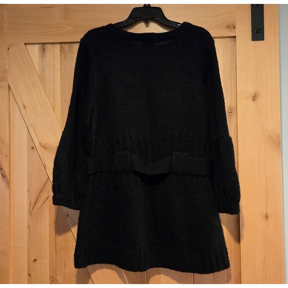 W D NY Women's Size M  Black Belted Sweater Wool Blend Cute Goth Retro 80's Look - Picture 2 of 14